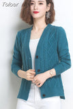 Women Knitted Cardigan Sweater Coat Slim Elegant V Neck Female Cardigans Long Sleeve Cardigans Single Breasted Lady