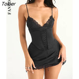 Sexy Backless Lace Women Dress Black Spaghetti Strap Slit Bandage Dress Female Autumn Skinny Elegant Streetwear