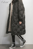 90 White Duck Down Coat Women Long Jacket Winter Loose Down Jackets Female Overcoat Fashion Thick Parkas Lady