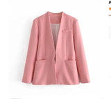 Women Blazers Set 2022 New Women's Office Suit Coat Vintage Long Sleeve Jacket Casual Female Tops And High Waist