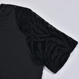 Sisterlinda Autumn Sexy See Through Bodycon Mini Dress Women Casual Street Short Sleeve Hollow Out Party Clubwaer Female