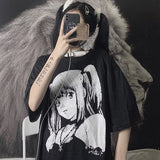 Death Note Misa Cosplay Amane Black Tshirts Girls Funny Streetwear Harajuku Loose Summer Casual Top Sweater Uniform