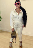 Beige Casual Zipped Up Long Sleeves Hood