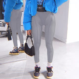 Sisterlinda Bright Line Decoration Leggings Mesh See Through High Waist Pants Women Fashion Streetwear Casual Sport Y2K