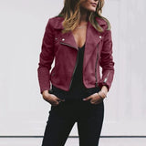 Winter Autumn Motorcycle Leather Jackets Yellow Leather Jacket Women Leather Coat Slim PU Jacket Leather