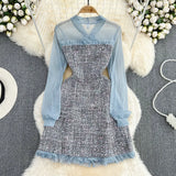 Lady Little Fragrant Temperament Fluttering Lead To The Acceptance Of Waist Thin A Word Lotus Leaf Side Coarse Dress