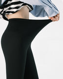 Women's High Waist Winter Green Fleece Tights Ladies Thermo Lined Leggings Slim Fitness Pant Casual