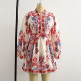 Women's Long-Sleeved Positioning Floral Dress