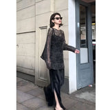 Cold Goddess Fan Lazy Wind Hollow Sun Protection Shirt Summer New Fashion Bag Hip Fishtail Skirt Two