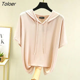 T-shirts Women Hooded Fashion Loose Casual All-match Korean Style Solid Simple Y2k Aesthetic Футболка Женский Cozy Chic