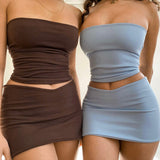 Women's Clothing 2024 New Summer Fashion Casual Word-And-T-Shirt Short Skirt