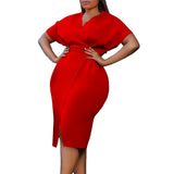 With Belt Women's New Fashion V-Neck Sexy Open Fork Dress Dress Dress