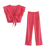 2022 Green Wide Leg Pants Women High Waist Baggy Straight Woman Pants Summer Streetwear Trousers Women Masculine Pant