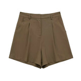 Fall 2024 New Women's Casual Linen Blend Vest Vest Shorts Set W085 8291-Outfit