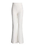 Toloer Casual Suit Autumn 2024 New Flower Splicing Long Sleeve Suit Jacket Nail Bead Micro La Straight Pants-Outfit