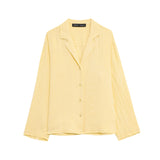 New Linen Long-Sleeved V-Neck Shirt 478620 Mid-Rise Shorts