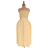 Elegant Yellow Summer Dress Females Halter Cold Shoulder High Waist Plain Midi Dresses For Women 2022 Fashion