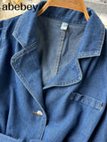 Women Summer Retro Short Denim Dress Solid Button Sexy Slim Dress Korean Elegant Streetwear Ruched pleated