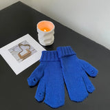 And Winter Solid Color Can Touch Exposed Finger Warm Wool Knitted