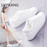 Fashion Shoes Women's Vulcanize Shoes Spring New Casual Classic Solid Color PU Leather Shoes Women Casual White Shoes