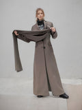 Toloer 2024 New Street Hipster Scarf Shawl Design Sense Long Slim Long Suit Jacket Female-Outfit
