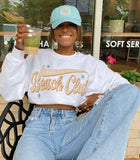 Casual White Print O-Neck Long Sleeve Loose