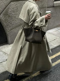 Autumn And Winter Explosion Temperament Clapping Belt Long Hair Coat Single