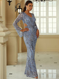 Cutout Flare Sleeve V-Neck Sheath