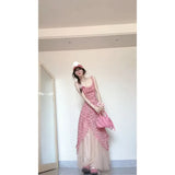 Floral Sling Dress Female Design Sense Niche Lotus Side Temperament Waist Dress Two