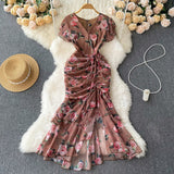Cold Sister Goddess Fan Dress Heart Machine Draw Folding Belt Irregular Chopped Fishtail Skirt