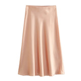 2025 New Tight Waist Simple Set Solid Color Lirt Solid Color Half Body