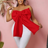 D335women Tops Women's Sexy Bow Wrapped In Breast African Braided Short Top