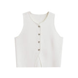 Women's Clothing 2025 Autumn And Winter New Fashion Two-Color Flat Needle Short Vest