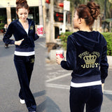 / Fall 2021 Women'S Brand Velvet Fabric Tracksuits Velour Suit Women Track Suit Hoodies And Pants Size S -