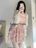 Corset Dress Women Casual Blouse Elegant Y2k Mini Dress Set Party Sexy Kawaii Lolita Dress Korea 2022 Summer Fashion