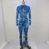 Toloer Women's 2024 New Chest Hollow Long Sleeve Open Back Jumpsuit Jumpsuit-Outfit
