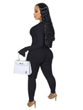 Winter Sexy Chain Lace-up Long Sleeve Tight