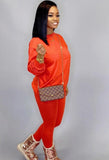 Casual O-Neck Basic Shirt and Pants 2PC