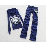 Piece Casual Velet Tracksuit Women's Sets Hooded Long Sleeve Women Zipper Suit Spring Fall Letter Pattern Sport Pants 1028-0-Outfit