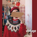New Year Christmas Women's Sweaters 2021 Red Sweater Women's Autumn Winter Loose Outer Wear Korean Fashion Women Top