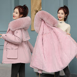 Send To Overcome The Female Short Korean Version Of Fashion Loose Tooling Down Cotton Clothes Winter Waist Large Size Thick Small Padded Clothes-Outfit