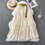 Half-Dress Women's Dress 2025 Summer Small In The Long Leisure High-Rise Display Thin Pendulum Ponve