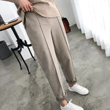 Pants for Women Harem Pants Casual Capri Pants Elegant OL Wool Sweat Jogger Pants Work Suit Pant Woman Trousers 6648