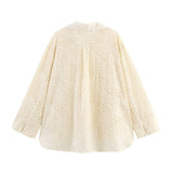 Fengxia New Women's Hollow Embroidery Shirt 4786105 Bermuda Shorts