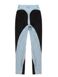Fashion Women's Jeans New High Waist Slim Contract Color Patchwork Denim Pencil Pants Female Streetwear Autumn 2023