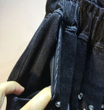 2023 Summer Women's Shorts New Fashion High Elastic Waist Tassel Diamond Wide Leg Denim Short Pant Female Tide