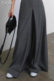 Fashion Women's Pants Loose Hight Waist Straight Solid Color Wid-leg Floor-length Cotton Trousers Summer 2023 New