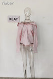Fashion Women's Shirt Loose Drill Chain Halter Single Breasted Full Sleeve Stripe Blouse Female Summer 2023 New