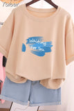 100% Cotton L-6XL T Shirt Letter Print Tshirt Short Sleeve Women's Top Summer Casual Couple O Neck Oversized T