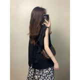 Dopamine Sleeveless Top Women Summer New Set Of High-Waisted Hanging Feeling Relaxed A Word Broken Flower Long